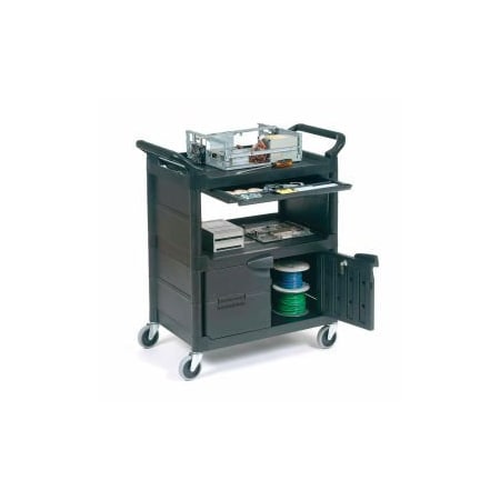 Rubbermaid Commercial Rubbermaid Plastic Instrument Cart 200 Lb. Capacity FG345700BLA